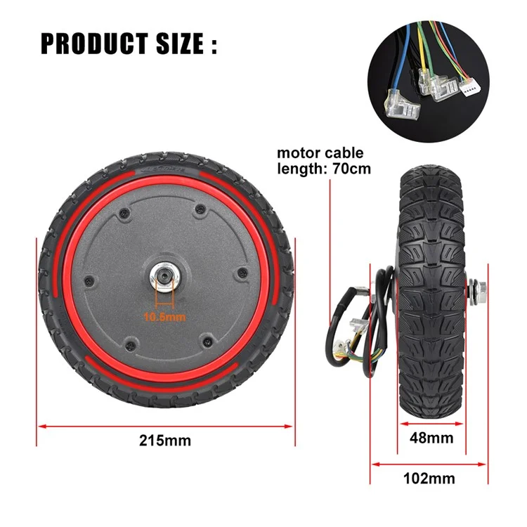 Lyxm294-4 Para Xiaomi Mi Scooter Elétrico 1s / M365 Pro / M365 350W Motor E-Scooter Wheel Pneu - Vermelho