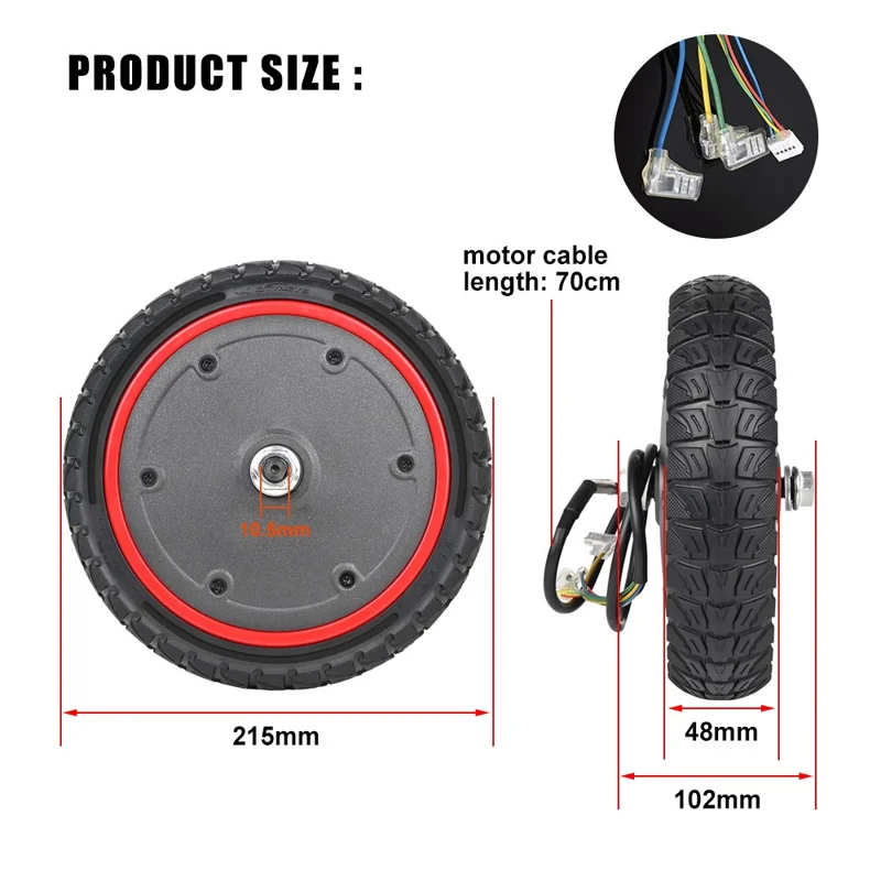 LYXM294-5 For Xiaomi Mi Electric Scooter 1S  /  M365 Pro  /  M365 350W Motor E-Scooter Wheel Tire - Black