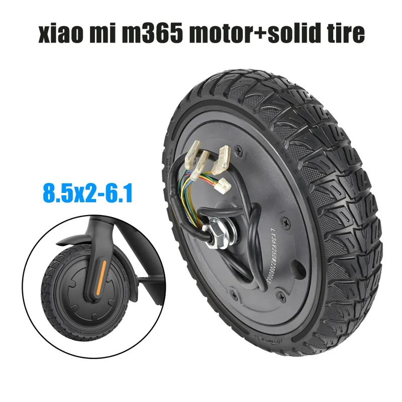 LYXM293-4 For Xiaomi Mi Electric Scooter 1S / M365 Pro / M365 250W Motor E-Scooter Rubber Wheel, 8.5x2-6.1inch - Black
