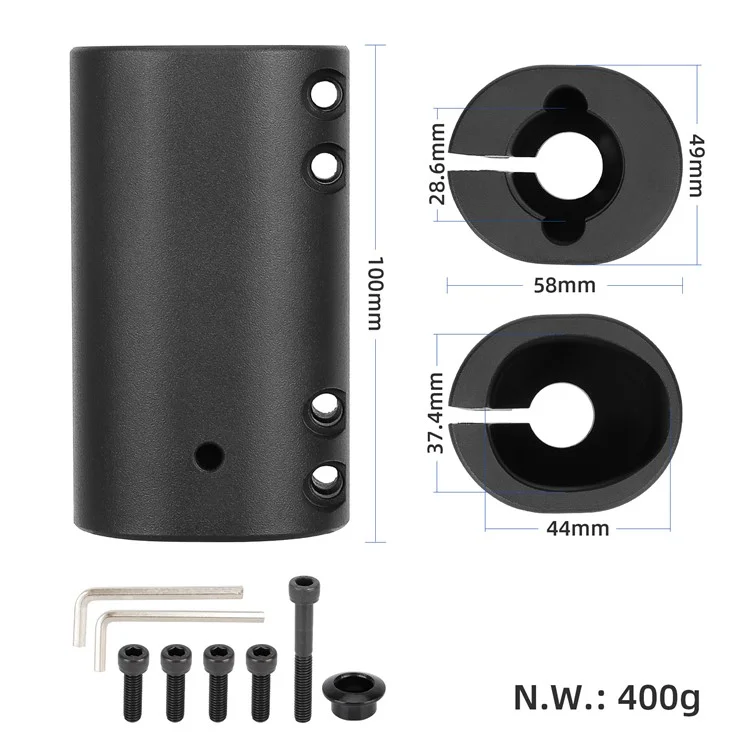 Pour Ninebot Max G30 Series Base de montage de protection en alliage d'aluminium pour trottinette électrique pliable - Noir