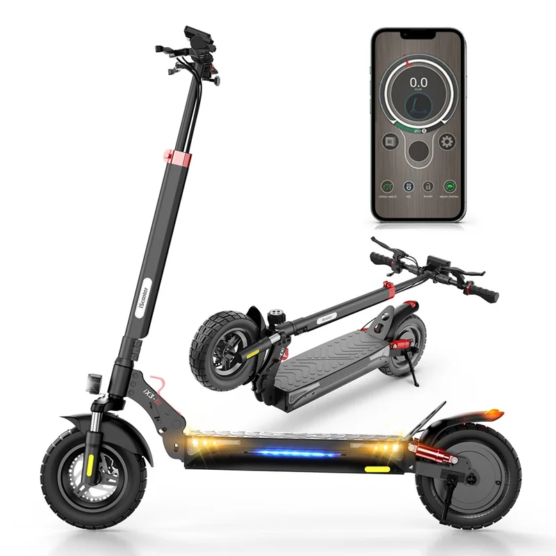 ISCOOTER iX3 10 Inch Tire Off-Road Rear-Drive Electric Scooter with APP, 48V 10Ah Battery - Region A