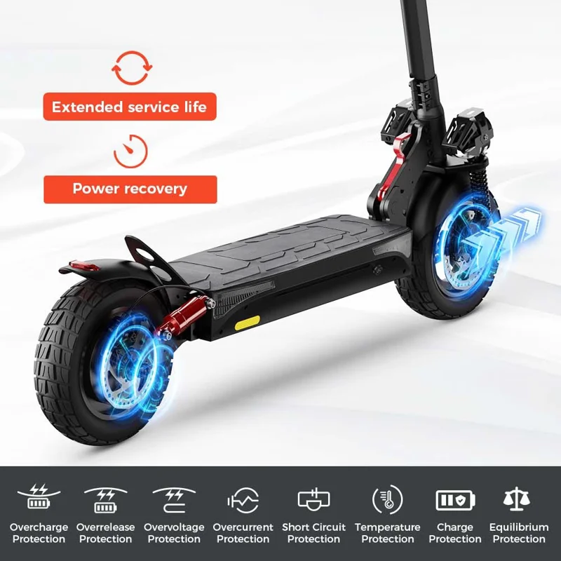 Электросамокат ISCOOTER iX4 с 10-дюймовыми колесами, 800-ваттным мотором, максимальной скоростью 45 км/ч и аккумулятором 48В 15Ач, с поддержкой приложения - Регион A