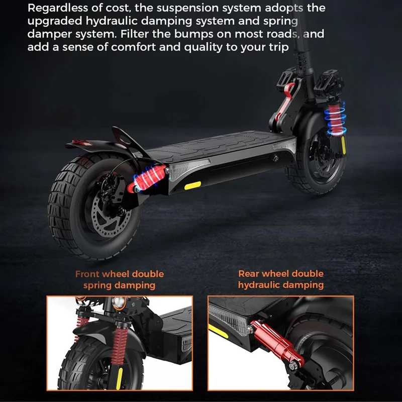 Электросамокат ISCOOTER iX4 с 10-дюймовыми колесами, 800-ваттным мотором, максимальной скоростью 45 км/ч и аккумулятором 48В 15Ач, с поддержкой приложения - Регион A