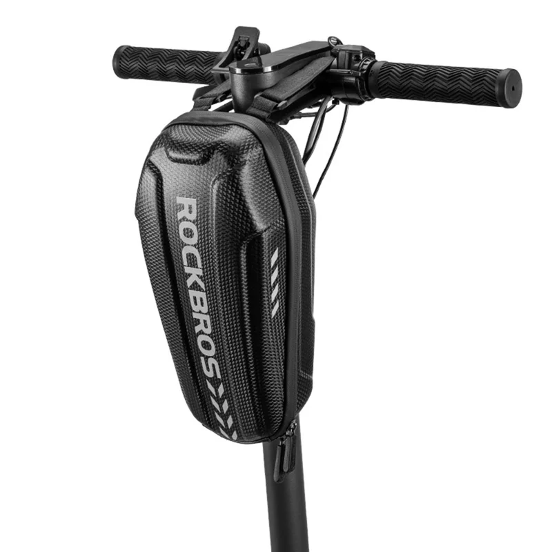 ROCKBROS Bolsa de Manillar Rígida de 3 L Impermeable de Cuero PU para Patinete Eléctrico y Bicicleta de Montaña y Carretera