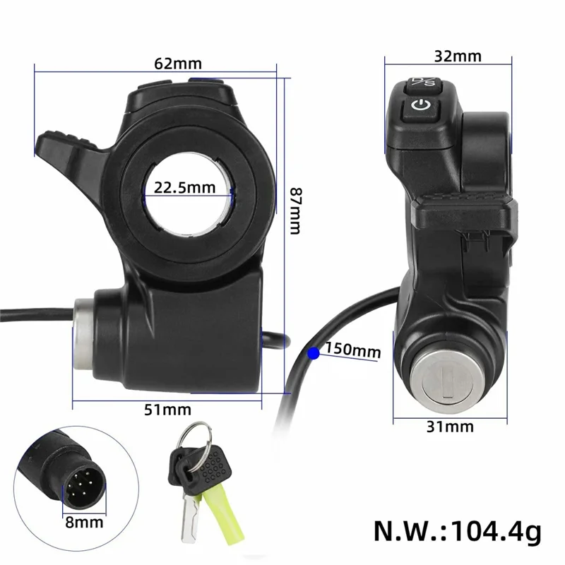 For KuKirin G2 Master Electric Scooter Thumb Throttle Accelerator with Lock and Switch