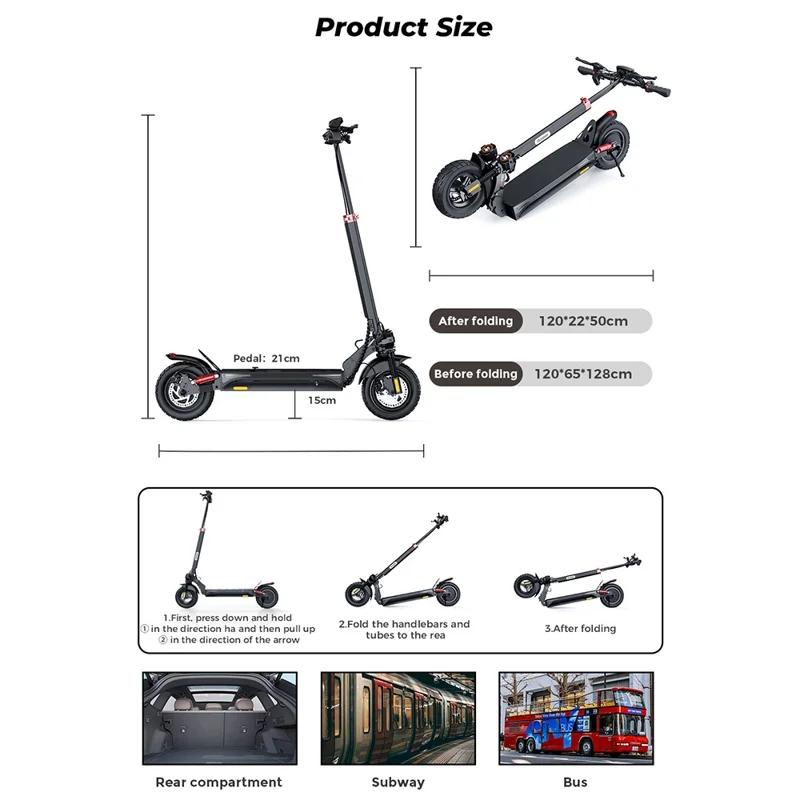 Elektryczny hulajnoga ISCOOTER iX4 48 V 15 Ah, 10-calowa opona, terenowa hulajnoga z aplikacją (wtyk UE) - strefa A