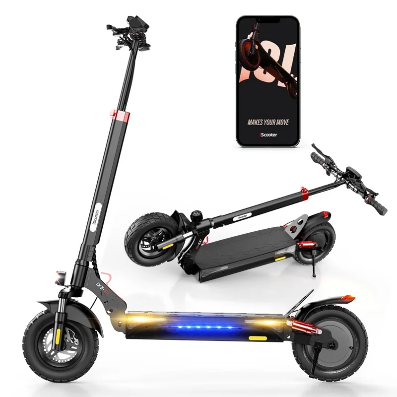 ISCOOTER iX3 48V 10Ah Electric Scooter 10 Inch Off-Road Scooter with APP (EU Plug) - Area A