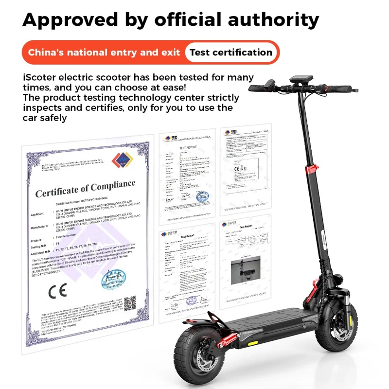 ISCOOTER iX3 48V 10Ah Electric Scooter 10 Inch Off-Road Scooter with APP (EU Plug) - Area A