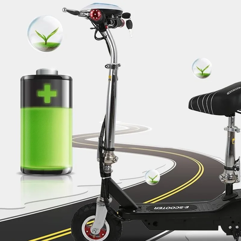 AX-001 36V 5Ah Foldable Electric Scooter with Basket 8 Inch Pneumatic Solid Wheels 11-16km Range for Commuting - Black
