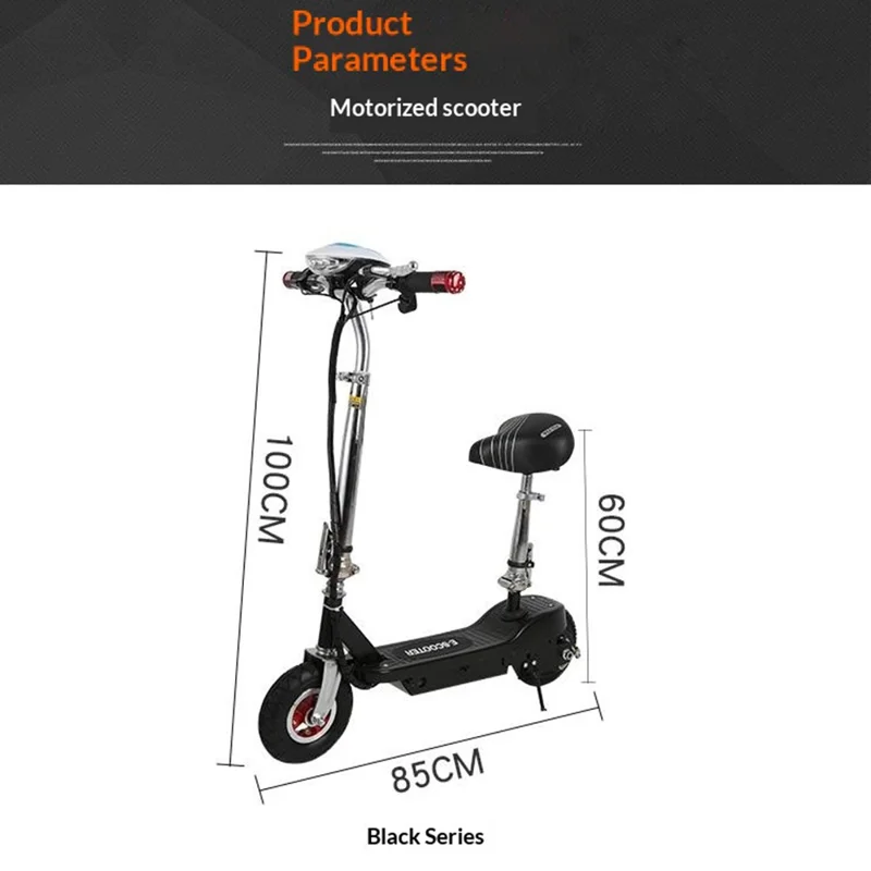 AX-001 36V 5Ah Foldable Electric Scooter with Basket 8 Inch Pneumatic Solid Wheels 11-16km Range for Commuting - Black