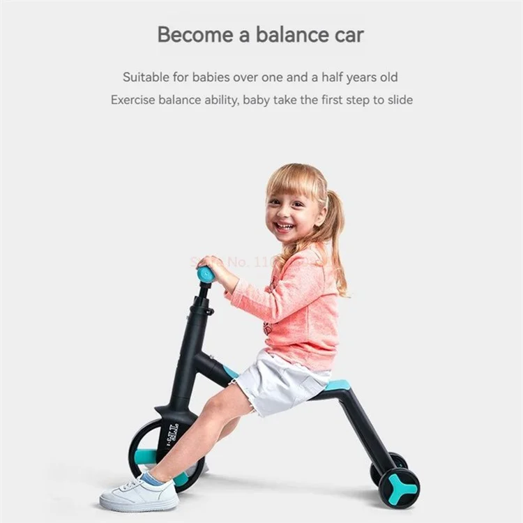 NADLE TF3-1 Children Scooter Tricycle 3-in-1 Baby Balance Bike Trikes Riding Toys for 3-5 Years Old Toddlers - Blue