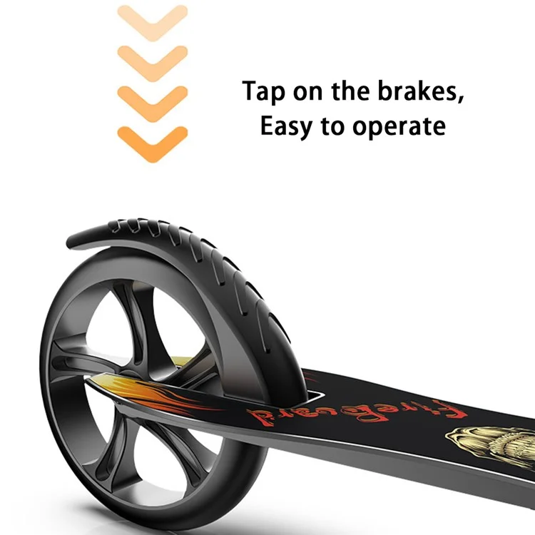 Trottinette pliable à freinage sûr de 8 pouces pour adultes (version à double frein) - Noir