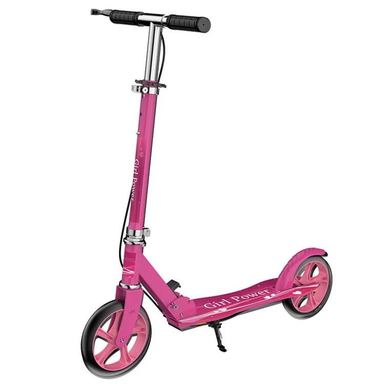 883 Safe Braking 8-Inch Foldable Iron Scooter for Adults (Double Brake Version) - Rose