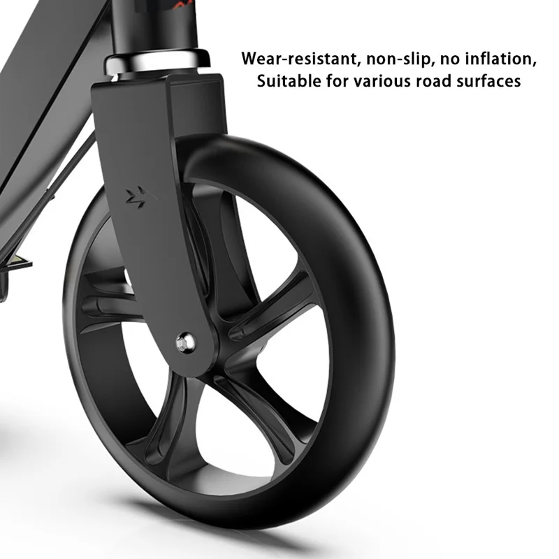 883 Adults 8-Inch Foldable Iron Scooter Light Up Wheels (Single Brake Version) - White