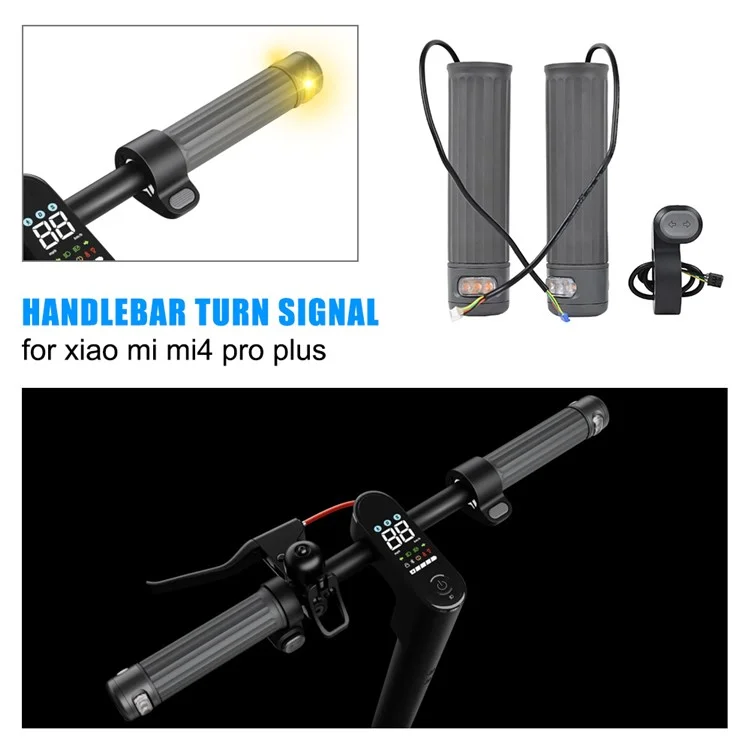 LYP4056 Par de Puños de Manillar para Patinete Eléctrico Xiaomi 4 Pro Plus / 4 Pro Max con Señal de Giro