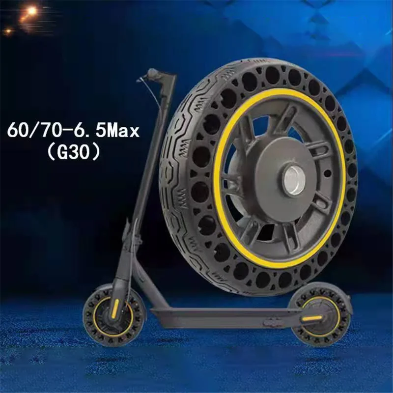 60/70-6.5 Scooter Tire Tubeless Explosion-proof Electric Bicycle Scooter Wear-resistant Solid Wheel for Ninebot Max G30 - Blue