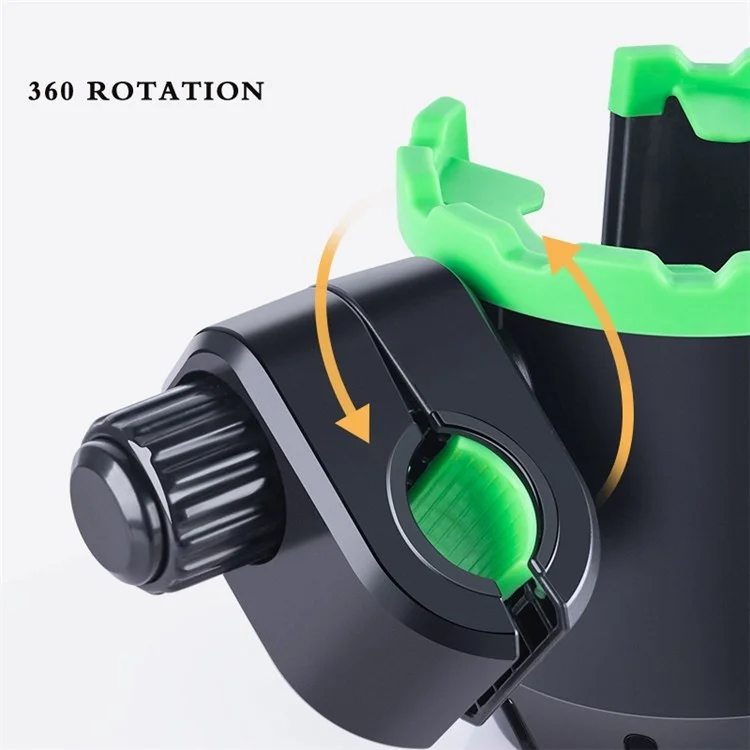 2-en-1 Porte-gobelet pour vélo, support de téléphone portable, organisateur - Tout en noir