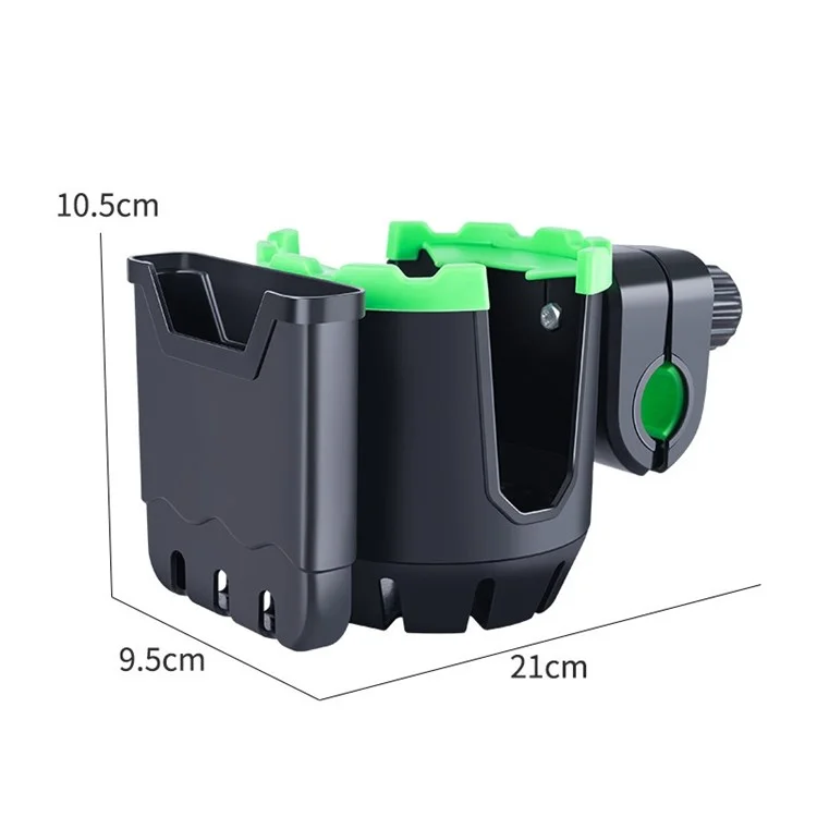 2-en-1 Porte-gobelet pour vélo, support de téléphone portable, organisateur - Tout en noir