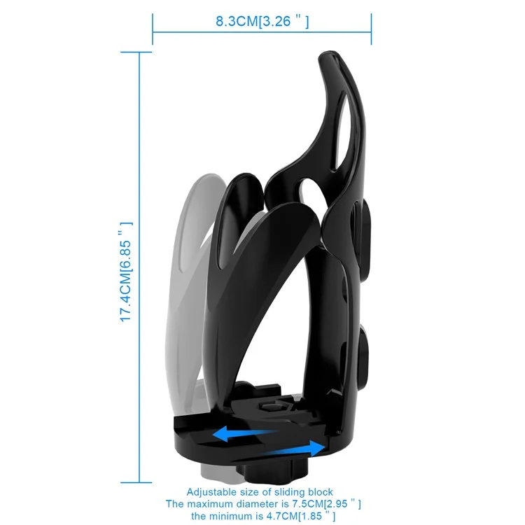 ZH-1080C1 Adjustable Bicycle Water Bottle Holder Cycling Bottle Holder Cage - Black