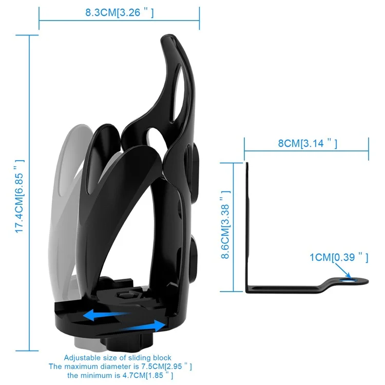 ZH-1080B1 Adjustable Water Bottle Holder Motorcycle Rearview Mirror Mount Bracket