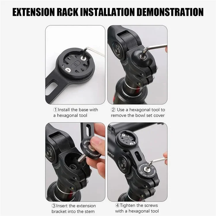 BENGGUO BG-2118 Bicycle Computer Supporto in Lega di Alluminio con Supporto per Telefono in Silicone - Nero