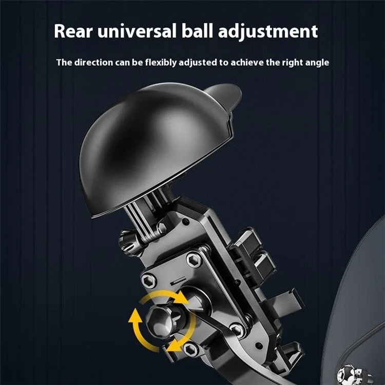 HL-M28 Nylon+ABS Motorcycle Phone Mount Holder Cell Phone Bike Holder with Helmet Shaped Sun Visor - For Rearview Mirror