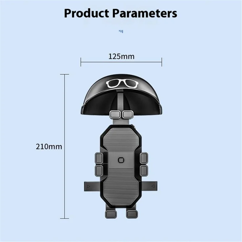 HL-M28 Nylon+ABS Motorcycle Phone Mount Holder Cell Phone Bike Holder with Helmet Shaped Sun Visor - For Rearview Mirror