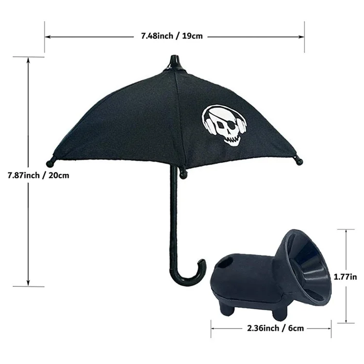 Ry-331 Outdoor Cute Phone Mobile Mini Ombrello Sun Shade Cover Con Supporto Per la Mano di Aspirazione - Lago Blu / Orso