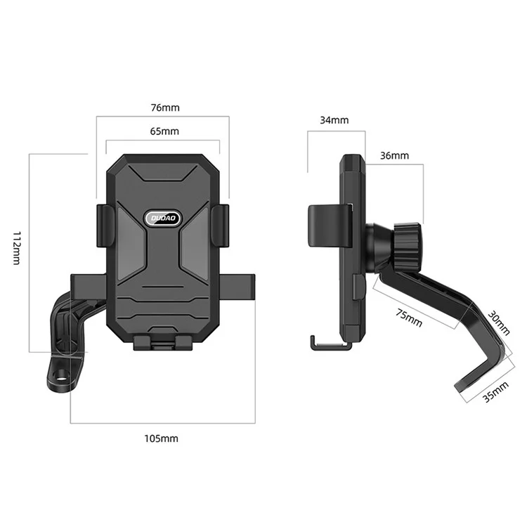 Motocicleta Dudao F7C Phone Mount One Operation Phone Ocorrente Por 4,7-7,2 Polegadas Telefone - Espelho da Vista Traseira