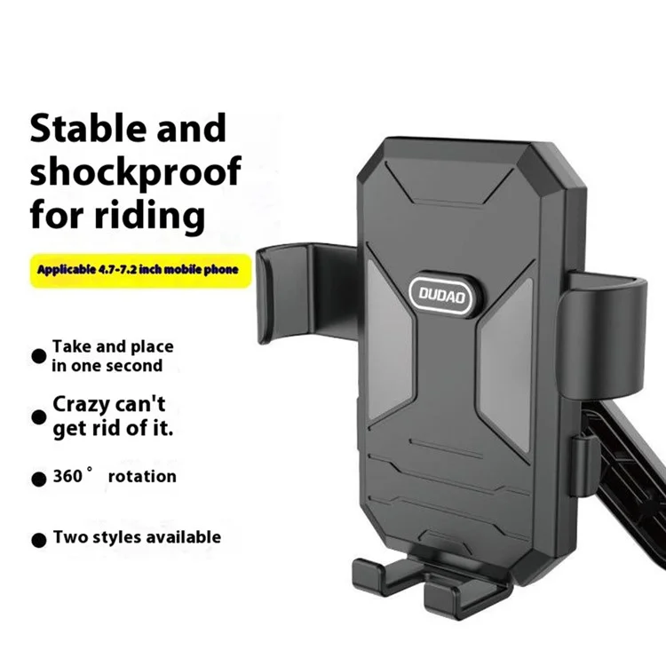 Motocicleta Dudao F7C Phone Mount One Operation Phone Ocorrente Por 4,7-7,2 Polegadas Telefone - Espelho da Vista Traseira