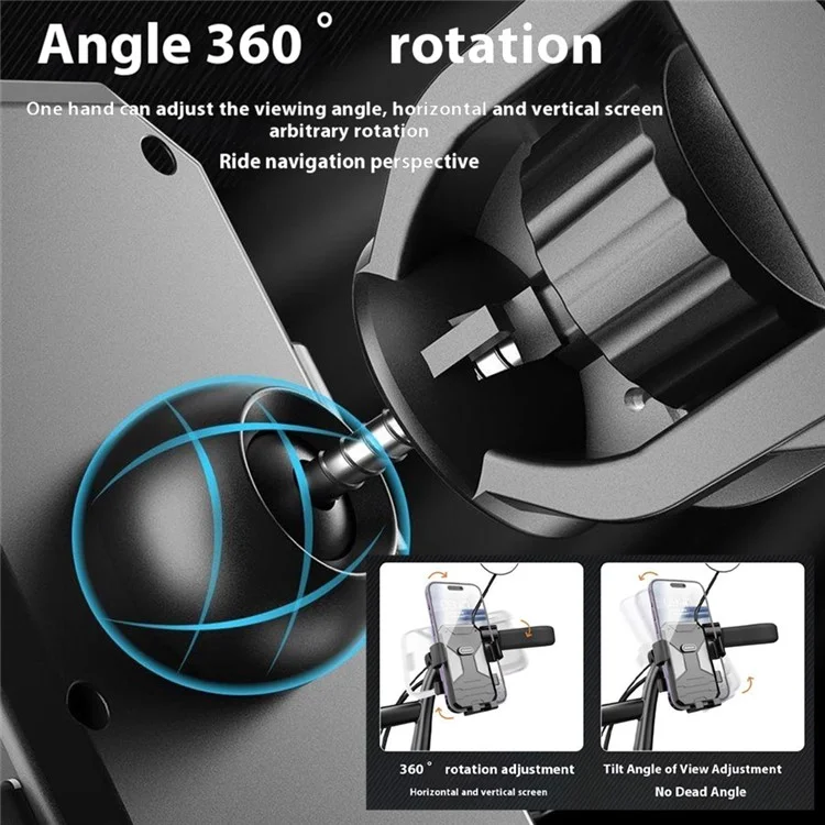 Motocicleta Dudao F7C Phone Mount One Operation Phone Ocorrente Por 4,7-7,2 Polegadas Telefone - Espelho da Vista Traseira