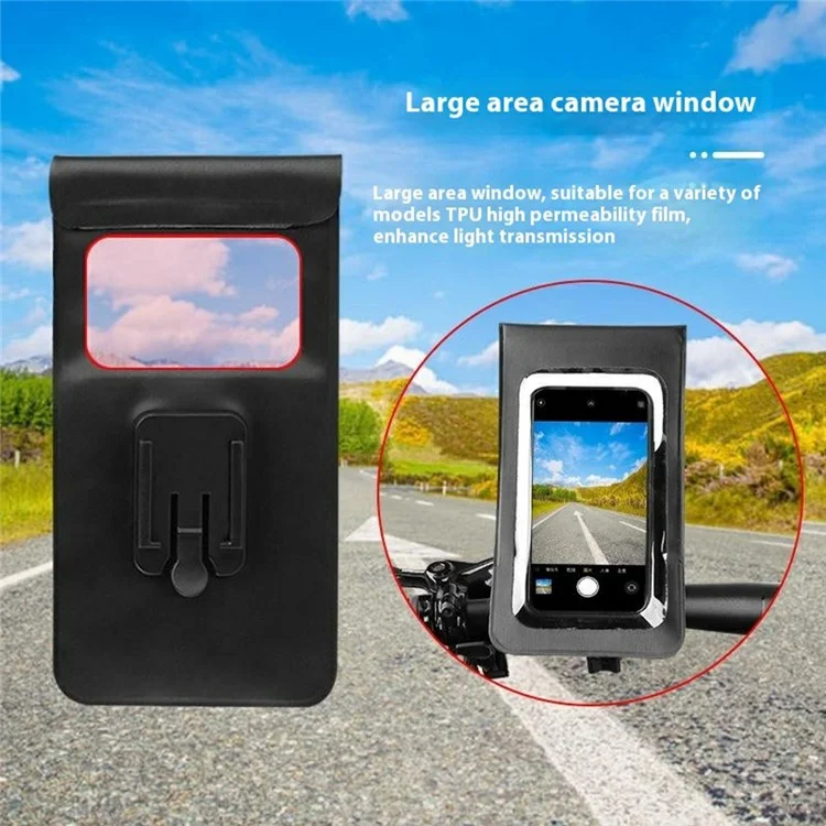 BG-2915 Bicycle Handlebar Rotatable Waterproof HD Touchscreen 4.7-6.5 Inch Phone Holder