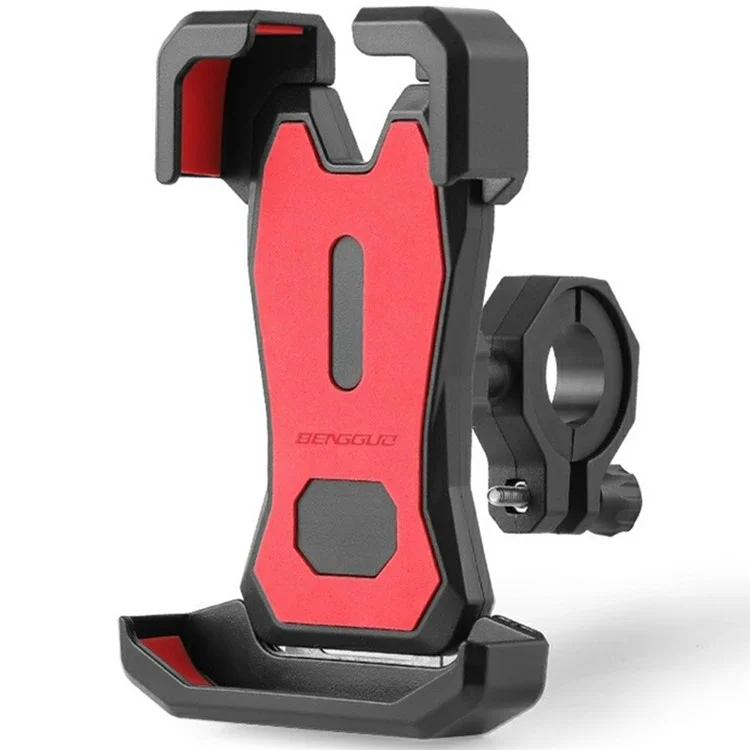 BENGGUO BG-1115 Supporto per telefono da manubrio di moto con blocco a un clic e rotazione - Rosso