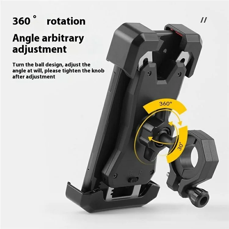 BENGGUO BG-1115 Supporto per telefono da manubrio di moto con blocco a un clic e rotazione - Rosso