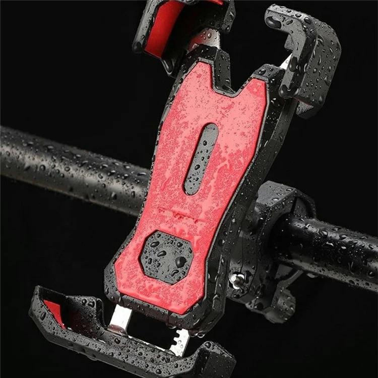 BENGGUO BG-1115 Supporto per telefono da manubrio di moto con blocco a un clic e rotazione - Rosso