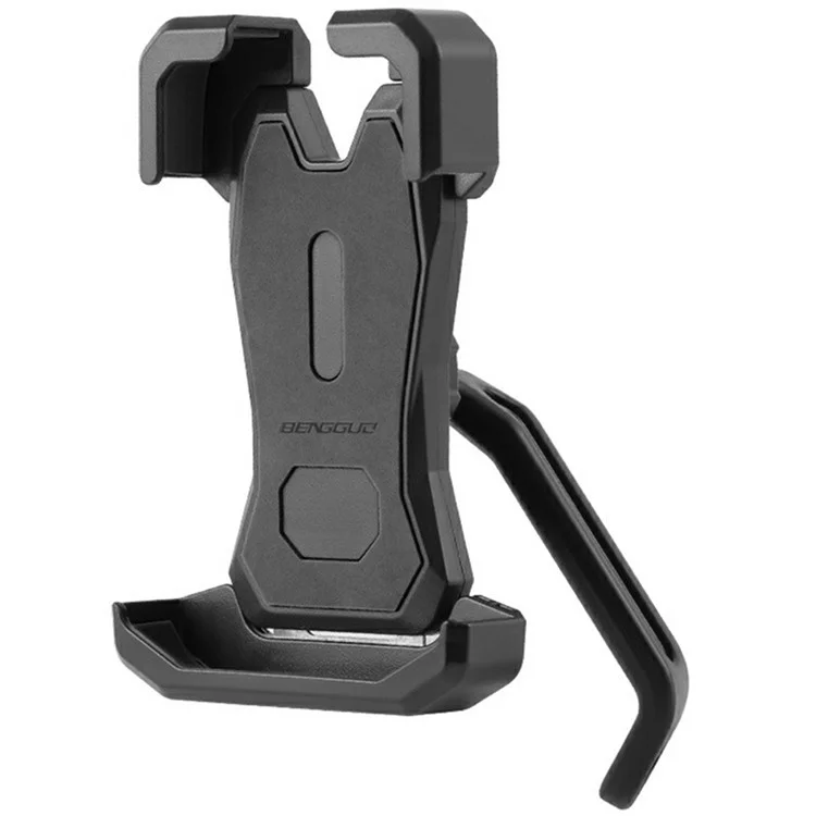 BENGGUO BG-1115 Specchio retrovisore per motocicletta con supporto per telefono rotabile a blocco con un clic - Nero