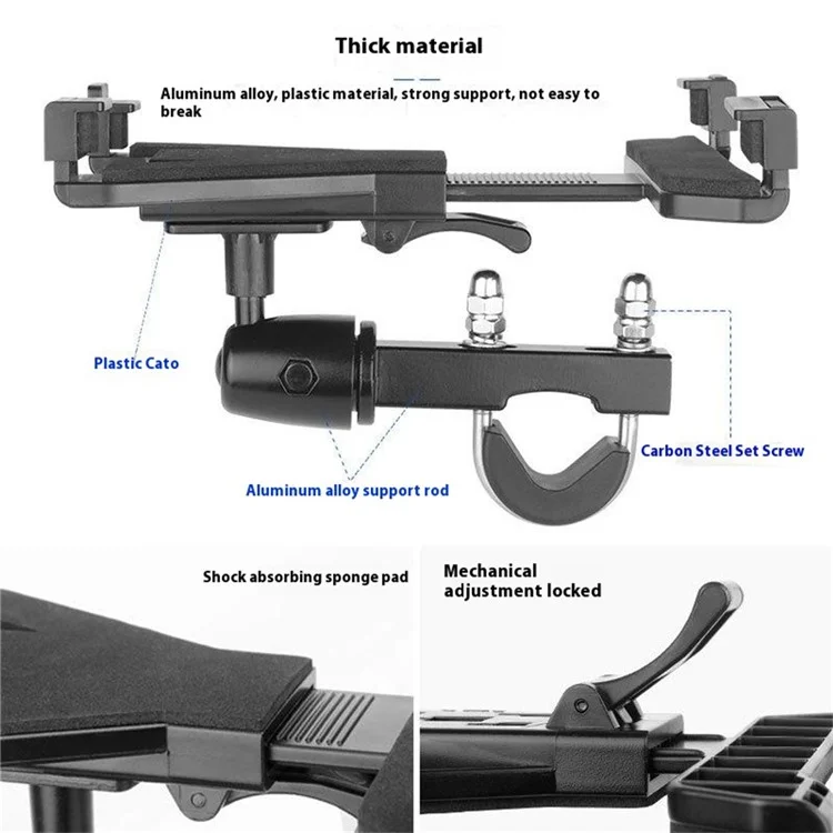 Soporte ajustable para tableta de bicicleta, motocicleta y bicicleta de montaña DEEMOUNT HLD-212 para tabletas de 7 a 10 pulgadas