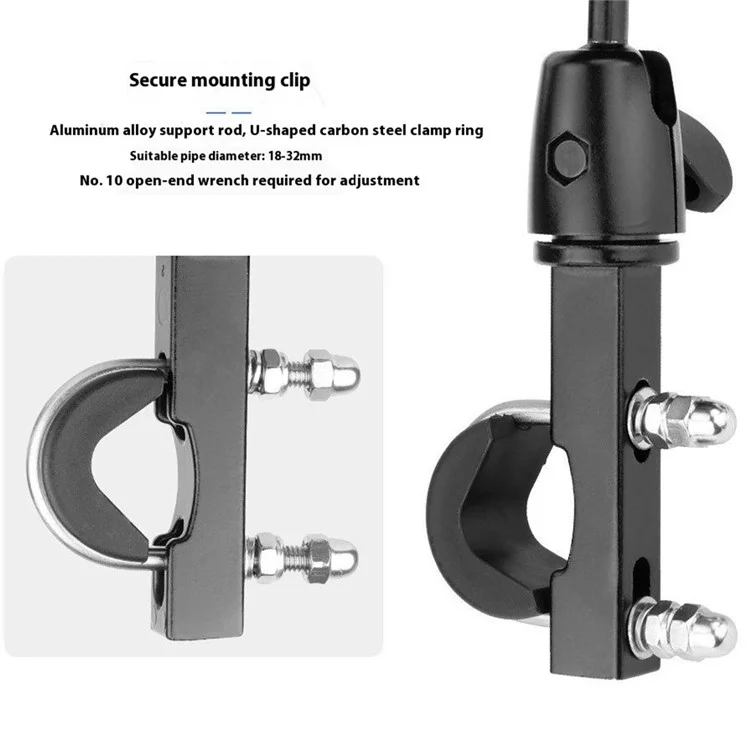 Soporte ajustable para tableta de bicicleta, motocicleta y bicicleta de montaña DEEMOUNT HLD-212 para tabletas de 7 a 10 pulgadas