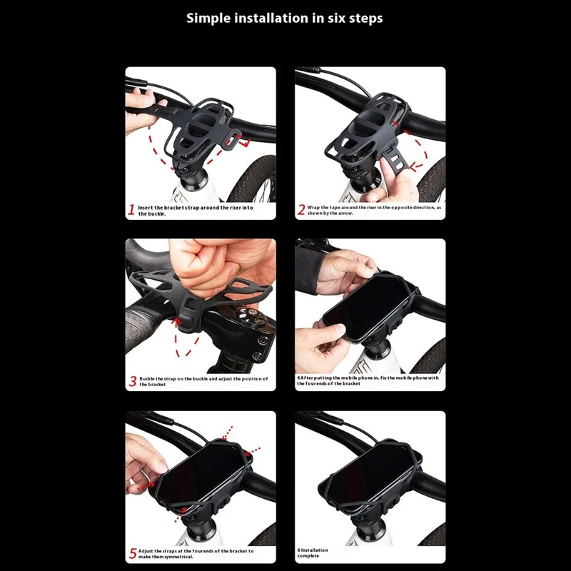 GUB P6 Silicone Phone Holder Bicycle E-Bike Scooter Folding Bike Cellphone Bracket - Pink