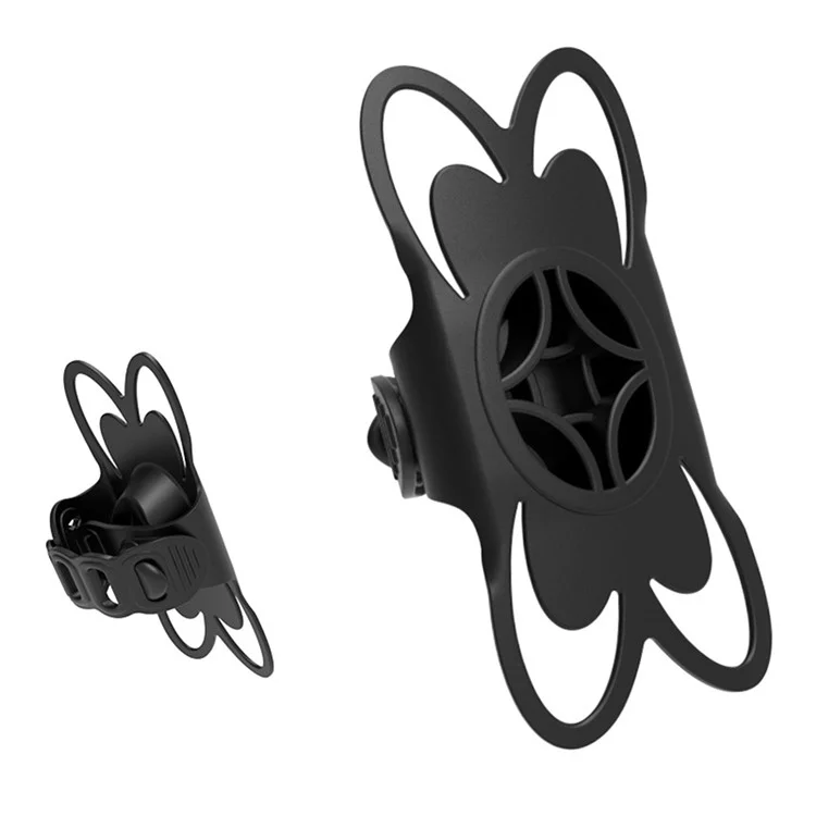 08CN0137 Anti Slip Bicycle Phone Mount Shock Absorbing Silicone Road Bike Cellphone Holder Strap - Black