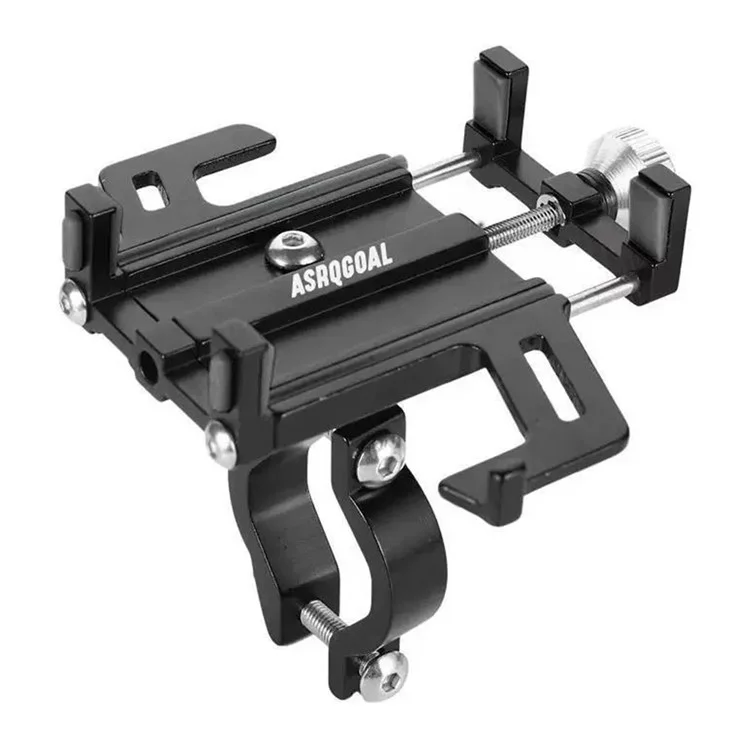 ASRQGOAL ASJZJ01 Aluminum Alloy Bicycle Phone Mount Cellphone Holder Bracket for Motorcycle Electric Scooter - Black