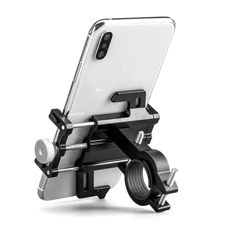 ASRQGOAL ASJZJ01 Aluminum Alloy Bicycle Phone Mount Cellphone Holder Bracket for Motorcycle Electric Scooter - Black