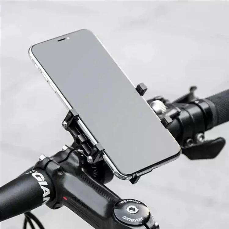 ASRQGOAL ASJZJ01 Aluminum Alloy Bicycle Phone Mount Cellphone Holder Bracket for Motorcycle Electric Scooter - Black