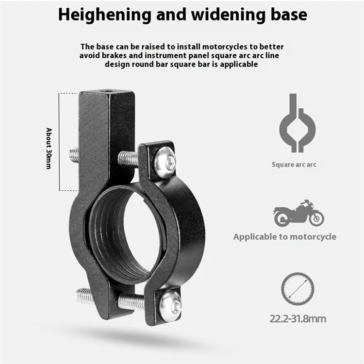 ASRQGOAL ASJZJ01 Aluminum Alloy Bicycle Phone Mount Cellphone Holder Bracket for Motorcycle Electric Scooter - Black