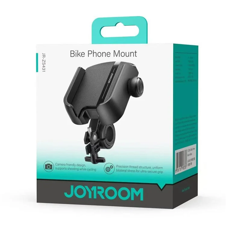 JOYROOM JR-ZS431 Bicycle Handlebar Phone Holder 360 Degree Rotation Cellphone Bracket - Black
