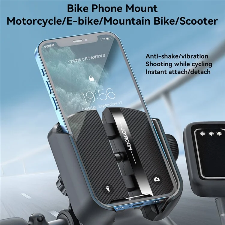 JOYROOM JR-ZS431 Bicycle Handlebar Phone Holder 360 Degree Rotation Cellphone Bracket - Black