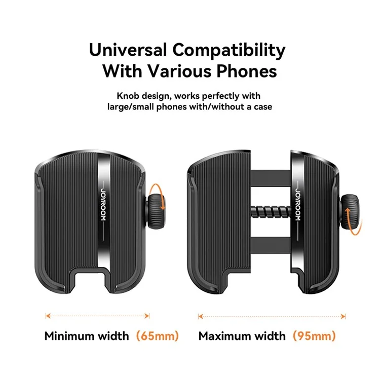 JOYROOM JR-ZS431 Bicycle Handlebar Phone Holder 360 Degree Rotation Cellphone Bracket - Black