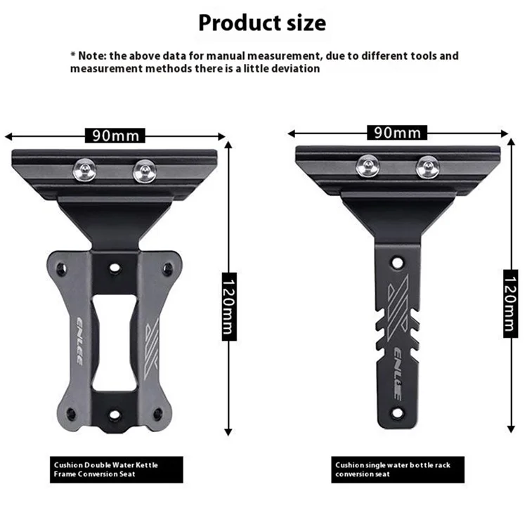 ENLEE Bike Saddle Water Bottle Cage Converter Seat Extender for Mountain Road Bike Bottle Holder Extension - E2511 Single Bottle