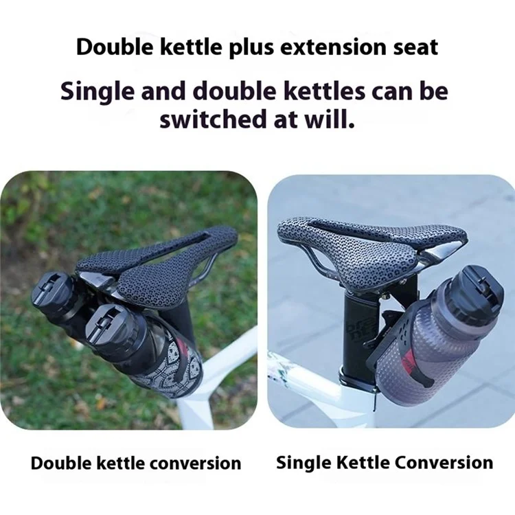 ENLEE Bike Saddle Water Bottle Cage Converter Seat Extender for Mountain Road Bike Bottle Holder Extension - E2511 Single Bottle