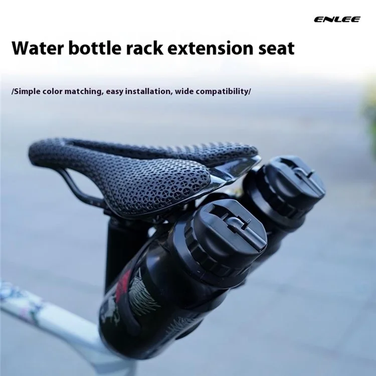 ENLEE Bike Saddle Water Bottle Cage Converter Seat Extender for Mountain Road Bike Bottle Holder Extension - E2511 Single Bottle